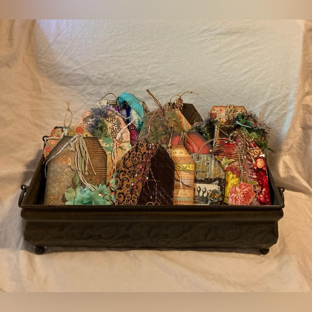 Handmade mixed media gift tags lot